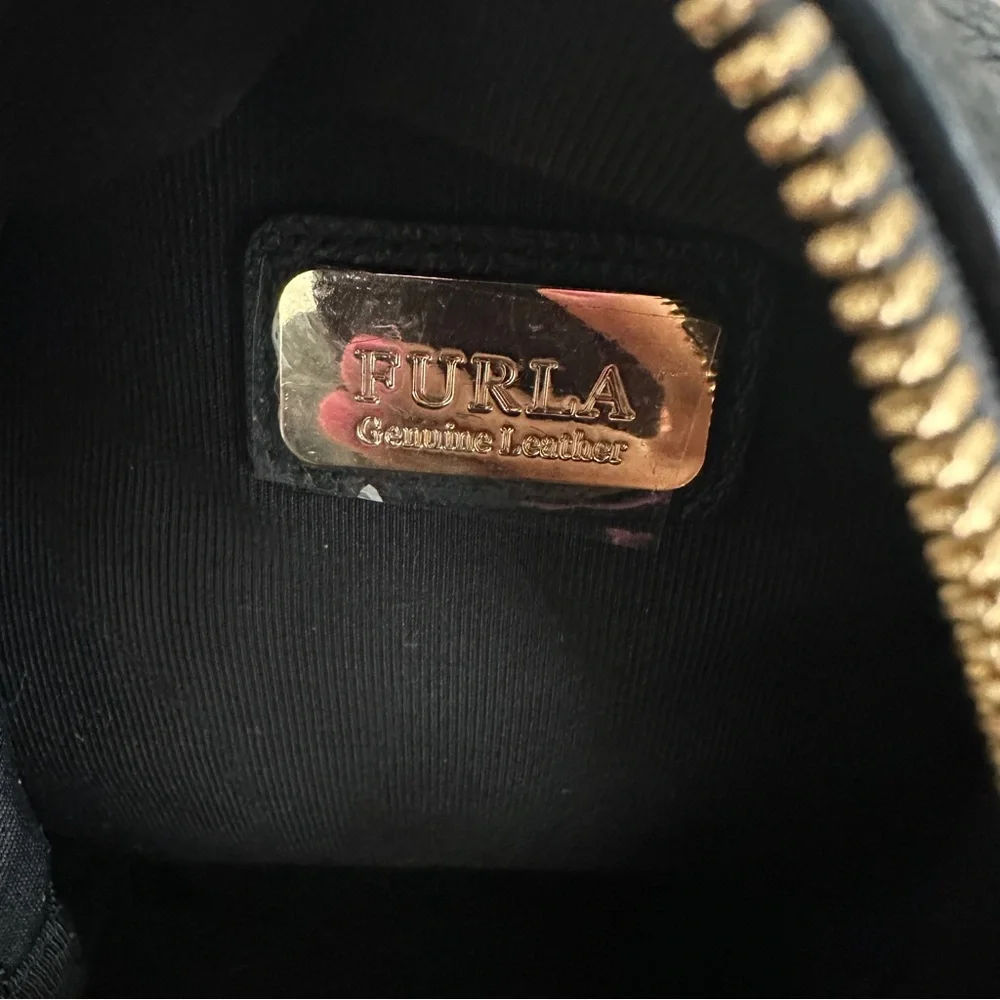 Furla Pebbled Black Studded Women's Backpack